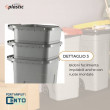 Set 3 bidoni 100 litri per raccolta differenziata - fondo grigio e coperchi colorati