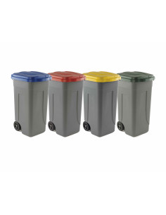Set 4 bidoni 100 litri per raccolta differenziata - fondo...