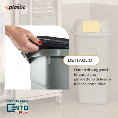 Set 3 bidoni 100 litri per raccolta...