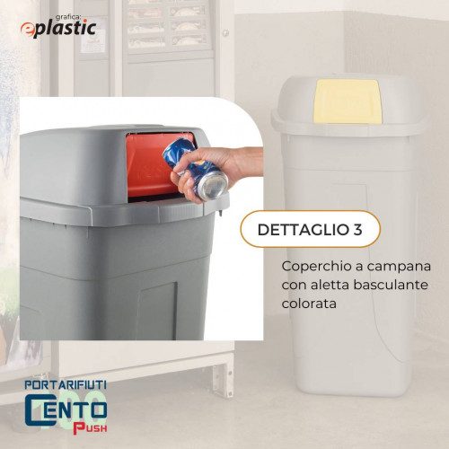 Smartix Kit Portarifiuti da Anta ad Apertura Automatica Adatto alla Raccolta Differenziata (Secchi Inclusi), Grigio, 23.7 x 31.2 x 34 cm