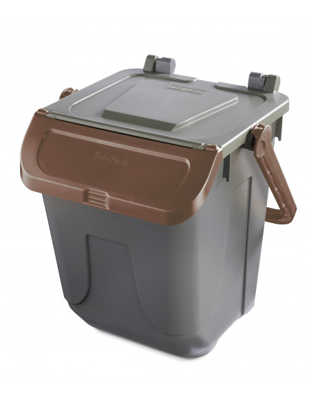 Bidone per raccolta differenziata 25 litri grigio con sportello basculante colorato - modello Ecology
