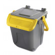 Bidone per raccolta differenziata 25 litri grigio con sportello basculante colorato - modello Ecology