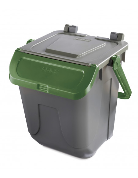 Bidone per raccolta differenziata 25 litri grigio con sportello basculante colorato - modello Ecology