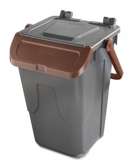 Bidone per raccolta differenziata 35 litri grigio con sportello basculante colorato - modello Ecology