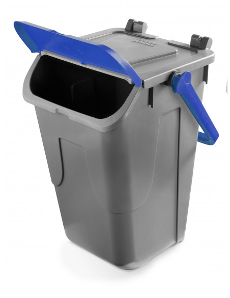 Bidone per raccolta differenziata 35 litri grigio con sportello basculante colorato - modello Ecology
