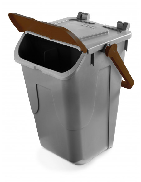 Bidone per raccolta differenziata 35 litri grigio con sportello basculante colorato - modello Ecology