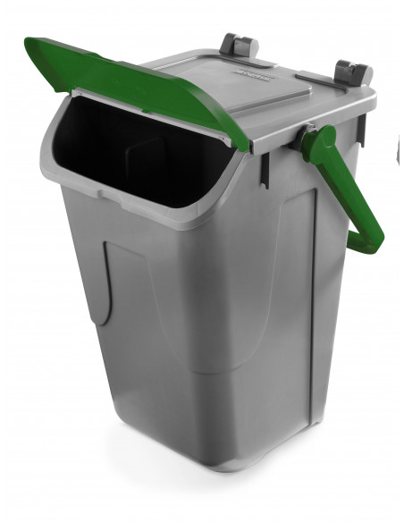Bidone per raccolta differenziata 35 litri grigio con sportello basculante colorato - modello Ecology