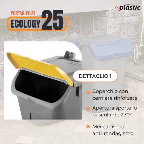 Set 2 bidoni 25 litri per raccolta...