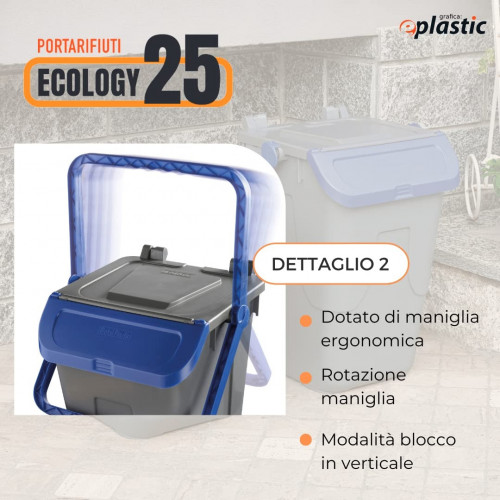 Set 3 bidoni 25 litri per raccolta...