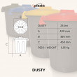 Bidone bicolor porta rifiuti 25 litri per raccolta differenziata - Modello Dusty
