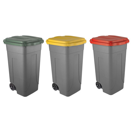 Kit Pedale Con Anello Bidone Spazzature 120 Litri + Aste Bidone
