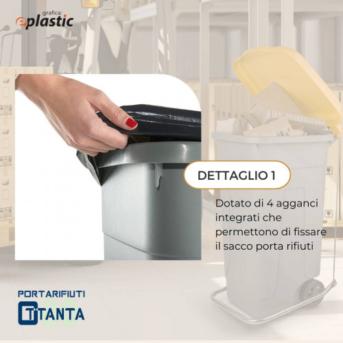 Set 4 bidoni 80 litri per raccolta...