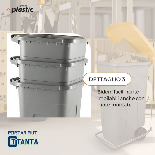 Set 4 bidoni 80 litri per raccolta...