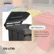 Set 3 bidoni 120 litri per raccolta differenziata - fondo grigio e coperchi colorati