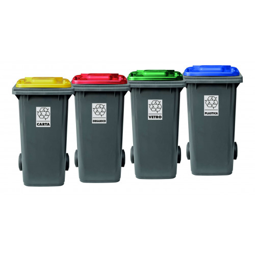 Set 4 bidoni 120 litri per raccolta...