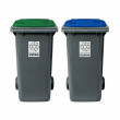 Set 2 bidoni 240 litri per raccolta differenziata - fondo grigio e coperchi colorati 