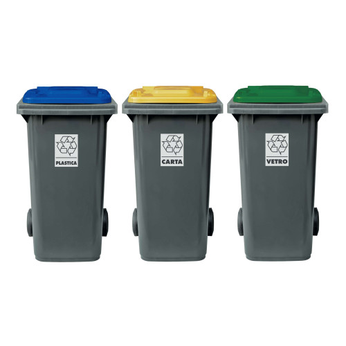 Set 3 bidoni 240 litri per raccolta...