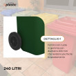 Set 3 bidoni 240 litri per raccolta differenziata - fondo grigio e coperchi colorati
