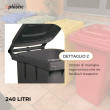 Set 3 bidoni 240 litri per raccolta differenziata - fondo grigio e coperchi colorati