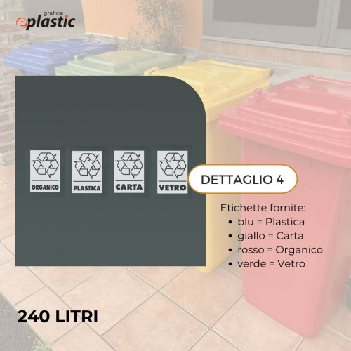 Set 3 bidoni 240 litri per raccolta...