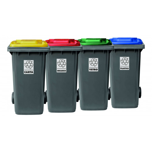 Set 4 bidoni 240 litri per raccolta...