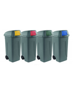 Set 4 bidoni 100 litri per raccolta differenziata - fondo...