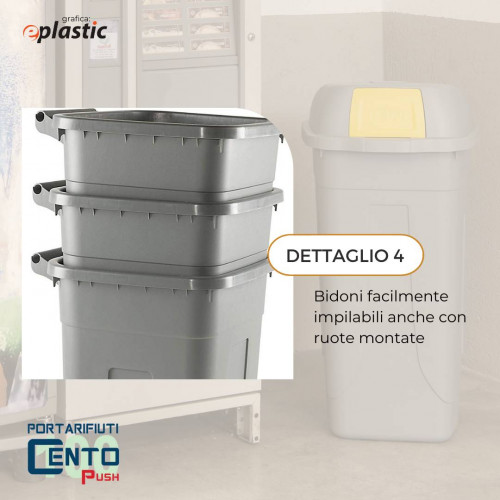 Set 4 bidoni 100 litri per raccolta...