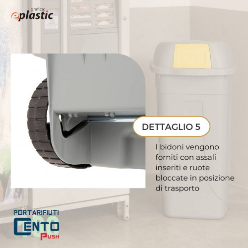 Set 4 bidoni 100 litri per raccolta...