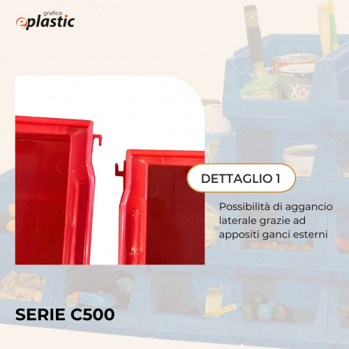 Set 7 contenitori in PEHD a bocca di lupo L...