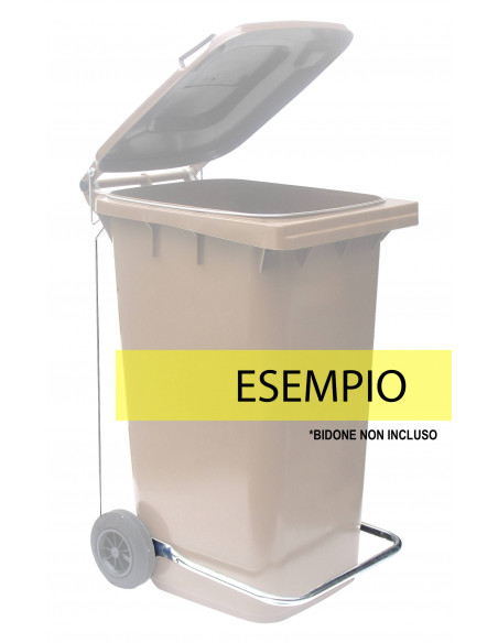 Kit completo Pedale + Anello + Aste per bidone carrellato 240 litri