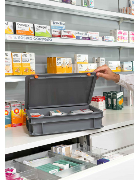 Cassa serie Europa 40x30 - H 10 cm - colore grigio - per uso industriale 