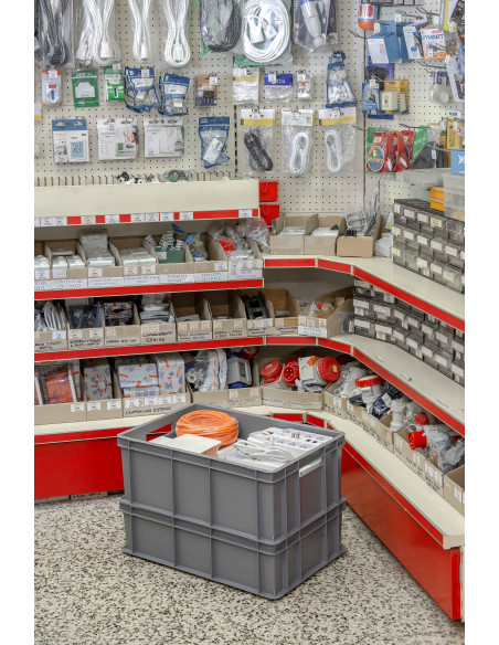 Cassa serie Europa 60x40 - H 7 cm - colore grigio - per uso industriale 