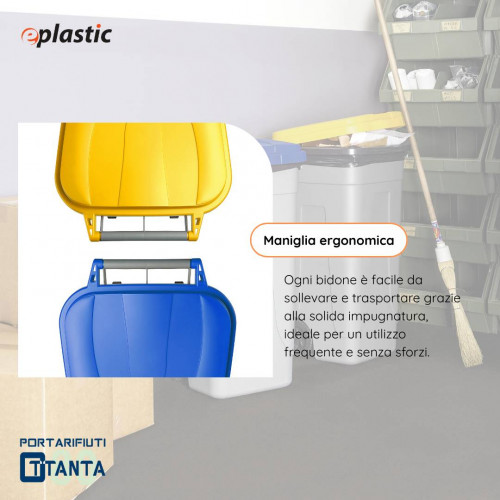 Set 2 bidoni 80 litri per raccolta...