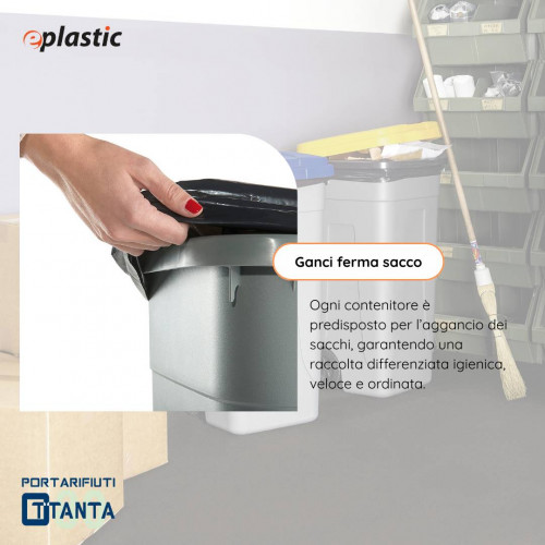 Set 2 bidoni 80 litri per raccolta...