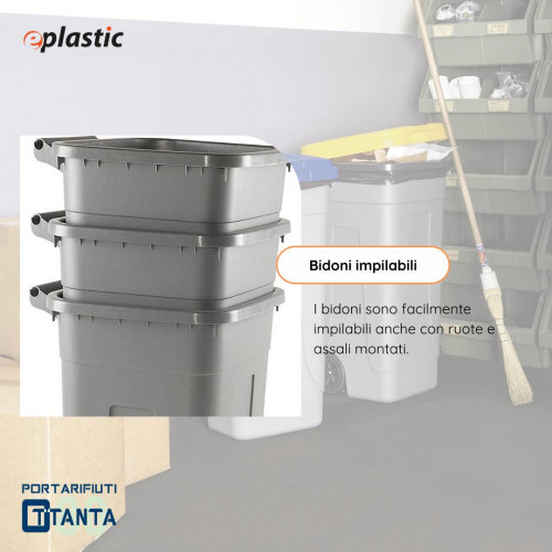 Set 2 bidoni 80 litri per raccolta...