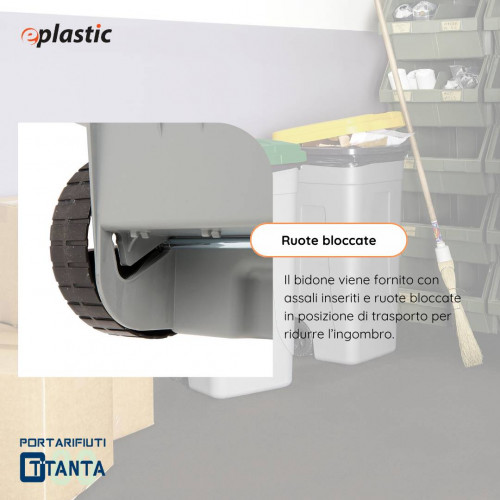 Set 2 bidoni 80 litri per raccolta...