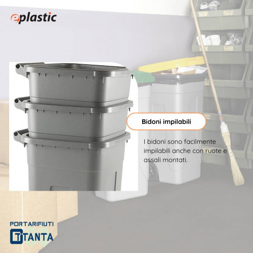 Set 2 bidoni 80 litri per raccolta...