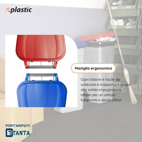 Set 2 bidoni 80 litri per raccolta...