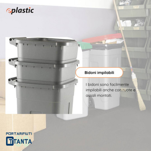 Set 2 bidoni 80 litri per raccolta...