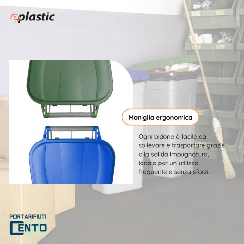 Set 2 bidoni 100 litri per raccolta...