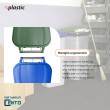 Set 2 bidoni 100 litri per raccolta differenziata - fondo grigio e coperchi colorati