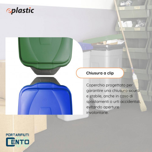 Set 2 bidoni 100 litri per raccolta...