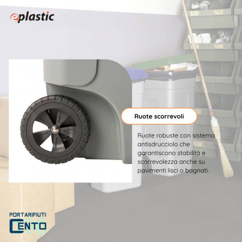 Set 2 bidoni 100 litri per raccolta...