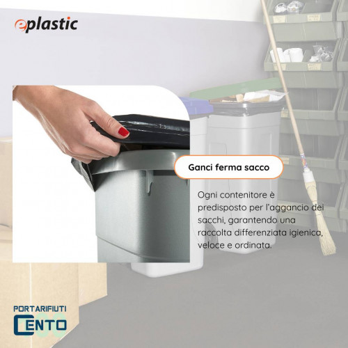 Set 2 bidoni 100 litri per raccolta...