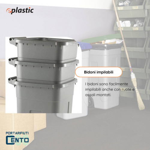 Set 2 bidoni 100 litri per raccolta...