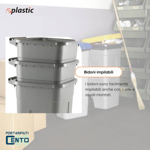 Set 2 bidoni 100 litri per raccolta...