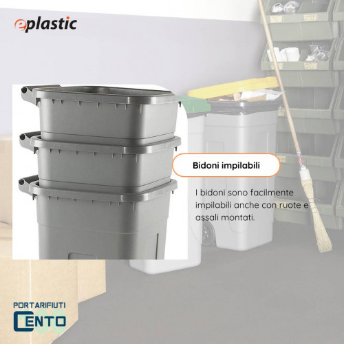 Set 2 bidoni 100 litri per raccolta...