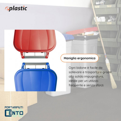 Set 2 bidoni 100 litri per raccolta...