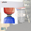 Set 2 bidoni 100 litri per raccolta differenziata - fondo grigio e coperchi colorati
