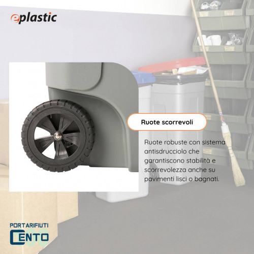 Set 2 bidoni 100 litri per raccolta...